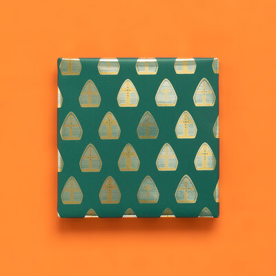 Cadeaupapier Sint Mijter Blue Goud Folie