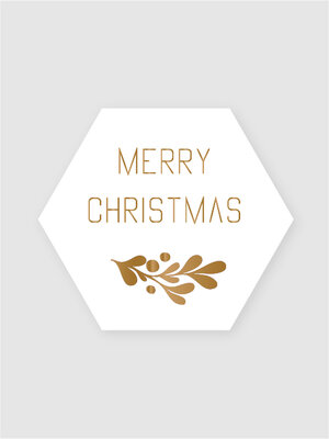 Sticker Merry Christmas white/gold (takje)