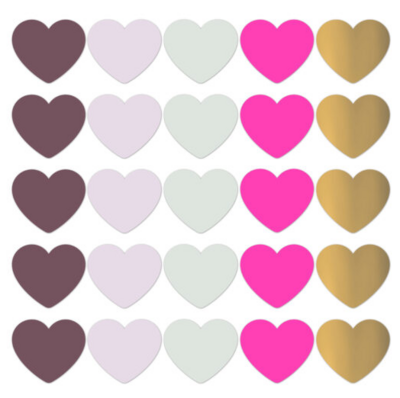 Sticker Christmas hearts colorful xl