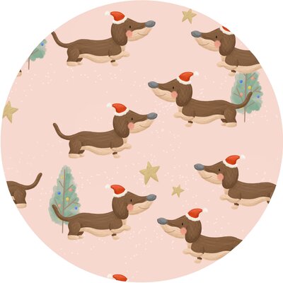 Sticker Kerst teckels large