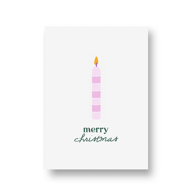 Ansichtkaart Merry christmas (kaarsje)