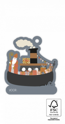 Cadeaulabel Duo - Pakjesboot sint