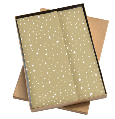 Vloeipapier Little stars goud/wit