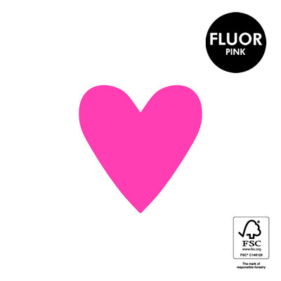 Stickers Hearts - Fluor Pink Small
