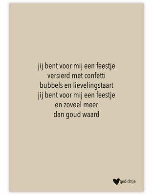 Ansichtkaart Jij bent voor mij een feestje
