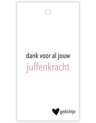 Cadeaulabel Dank voor al jouw juffenkracht