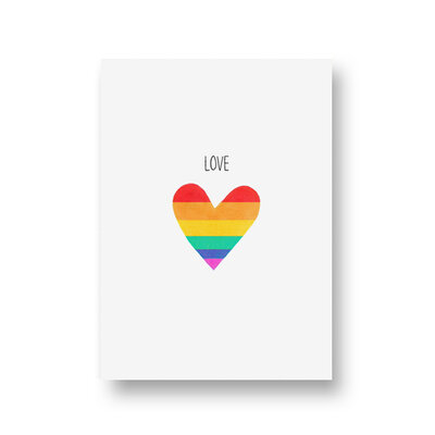Ansichtkaart Love (regenboog hart)