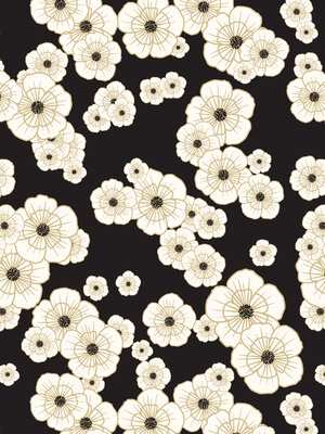 Cadeaupapier Kimono black/gold