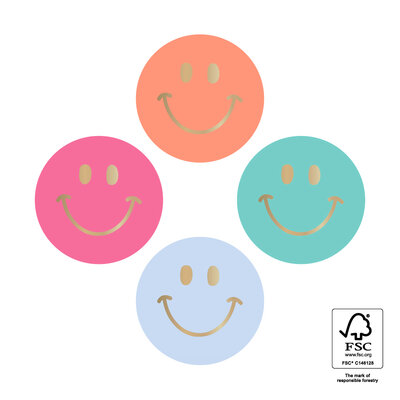 Stickers Multi smiley mini gold - summer