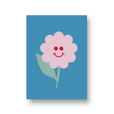 Ansichtkaart Smiley bloem