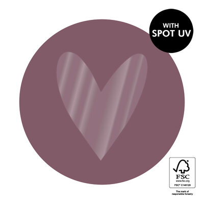 Stickers Heart Spot UV - Beet Red