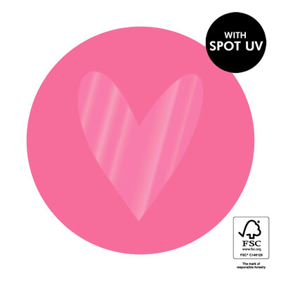 Stickers Heart Spot UV - Flamingo Pink