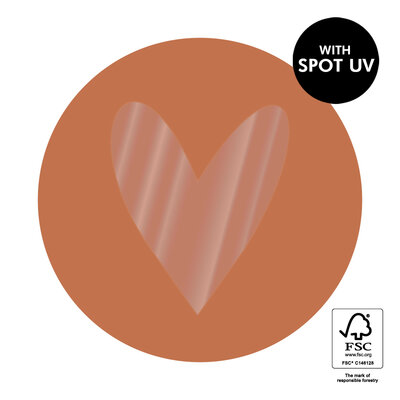Stickers Heart Spot UV - Cognac