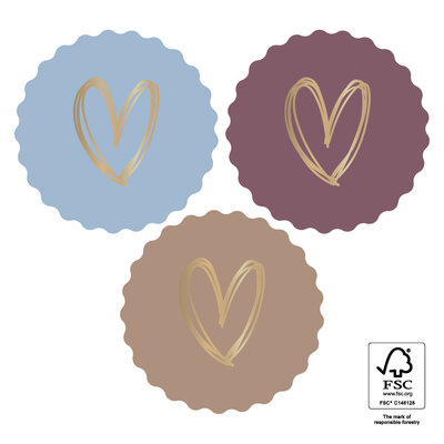 Stickers Hearts Gold - cool