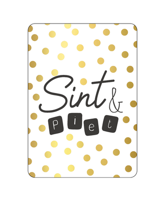 Ansichtkaart Sint & Piet goudfolie