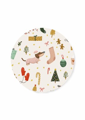 Stickers Kerst teckels '23