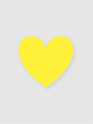 Sticker hart neon geel
