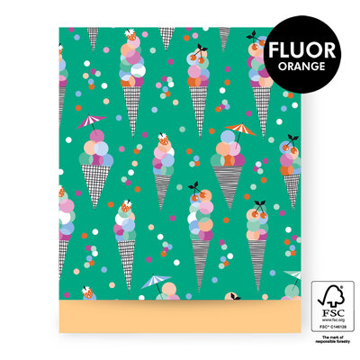 Cadeauzakjes Ice Confetti - Fluor Peach 27 x 34