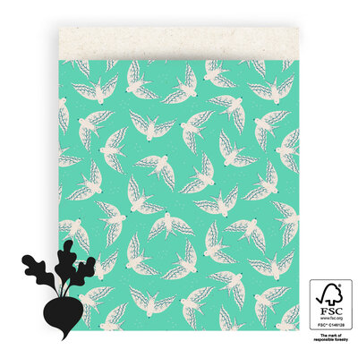 Cadeauzakjes Birds Mint 27 x 34