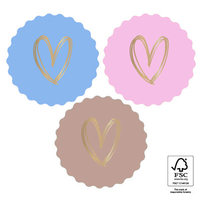 Stickers Hearts Gold - Lovely
