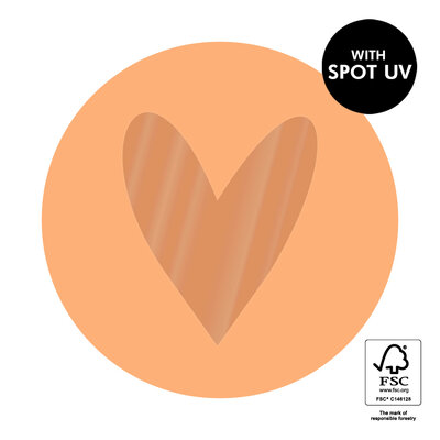 Stickers Heart Spot UV - Orange