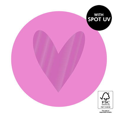 Stickers Heart Spot UV - Bright Pink