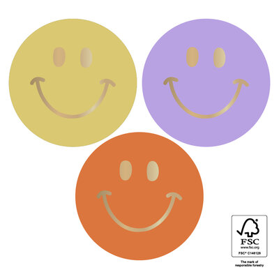 Stickers Multi Smiley Gold - Bright '24