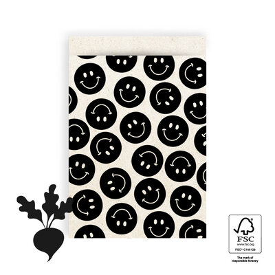 Cadeauzakjes Smiley Black 17 x 25 cm