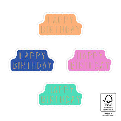 Stickers Multi - Happy Birthday Gold '24