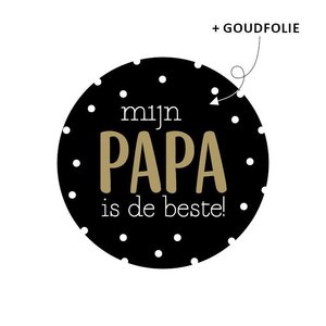 Sticker Mijn papa is de beste! zwart/goud