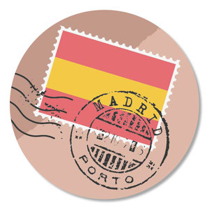 Sticker Postzegel Madrid