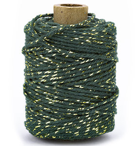 Cotton cord dark green/gold roll