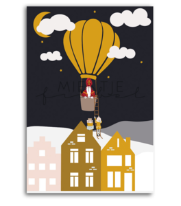 Ansichtkaart Sinterklaas luchtballon