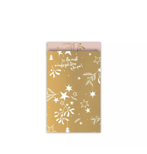 Cadeauzakjes Mistletoe kisses goud/roze 12 x 19