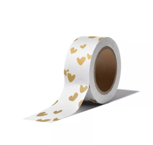 Masking tape Solo hearts wit/goud