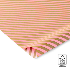 Vloeipapier Stripes - retro yellow / candy pink