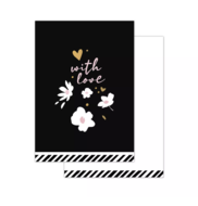 Mini kaartje Coeurs de fleurs zwart